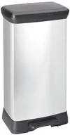 Kosze na śmieci - Curver Kosz na śmieci Deco z pedałem, 50 L, srebrny, 02162-582-25 Keter - miniaturka - grafika 1