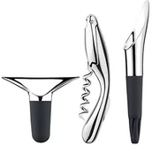 Zestawy do wina - George Jensen GJ 083783 zestaw do wina, korkociąg, winest opper i winepo szef, 3 sztuki, ze stali nierdzewnej, Stainless Steel, 12,5 x 21,3 x 5,5 cm 3586960 - miniaturka - grafika 1