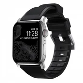 Akcesoria do smartwatchy - NOMAD NOMAD Strap Rugged V2 Black 44mm / 42mm Connector Silver NM1A41SN00 - miniaturka - grafika 1