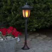 Lampy ogrodowe - Best Season Lampa solarna LED Flame, 4 w 1, czarna - miniaturka - grafika 1