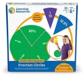 Mały naukowiec - Learning Resources dwustronne magnetyczne kółka łamane w kolorach tęczy, LRNLER1616 - miniaturka - grafika 1