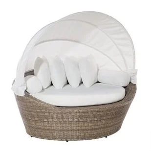 Gimex Beliani Kosz plażowy jasnobrązowy - ogrodowy - rattanowy - leżanka - SYLT jasny brąz - Akcesoria turystyczne - miniaturka - grafika 10