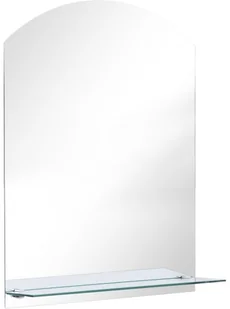 vidaXL Lustro ścienne z półką, 50x70 cm, hartowane szkło - Lustra - miniaturka - grafika 2