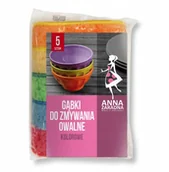 Ściereczki, gąbki, czyściki - Anna Zaradna Gąbki do zmywania Owalne kolorowe 5szt - miniaturka - grafika 1