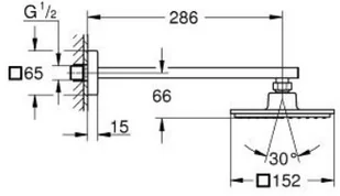 Grohe Euphoria Cube Deszczownica z ramieniem ściennym chrom 26073000 - Deszczownice - miniaturka - grafika 3