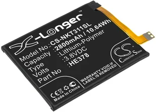 Cameron Sino Nokia 3.1A HE378 2800mAh 10.64Wh Li-Polymer 3.8V Cameron Sino) CS-NKT311SL - Ładowarki i akumulatory - miniaturka - grafika 2