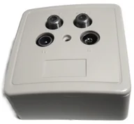 Akcesoria TV-SAT - Gniazdo Końcowe Antenowe Rtv 2x Sat Tv R Podwójne - miniaturka - grafika 1