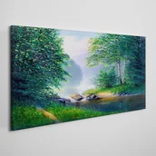 Obrazy i zdjęcia - PL Coloray Obraz na Płótnie las rzeka krajobraz 120x60cm - miniaturka - grafika 1