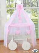 Łóżeczka i kojce - My Sweet Baby Kosz Mojżesza z baldachimem Deluxe- Amelie różowy - miniaturka - grafika 1