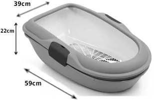 Zolux Kuweta FURBA z sitkiem 39x59x22 cm kol zielonobrązowy 57053-uniw - Kuwety dla kotów - miniaturka - grafika 2