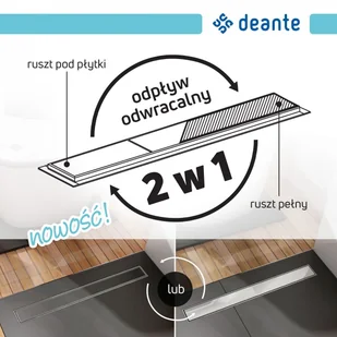 Odpływ liniowy odwracalny 60 cm Deante KOS_006D - Odpływy liniowe - miniaturka - grafika 6