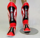 Ochraniacze do sportów walki - Masters FIGHT EQUIPMENT Nagolenniki skórzane, NS-TECH, rozmiar XL - miniaturka - grafika 1