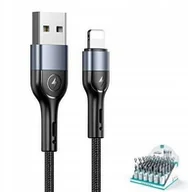 Kable USB - USAMS Kabel Pleciony Usb Apple Lightning 1M Czarny - miniaturka - grafika 1