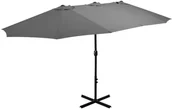 Parasole ogrodowe - vidaXL Parasol ogrodowy na słupku aluminiowym, 460x270 cm, antracytowy - miniaturka - grafika 1