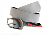 Paski - Complex (PL) Pasek Damski Skórzany Gładki (PL) 40 mm STALOWY Szeroki - miniaturka - grafika 1