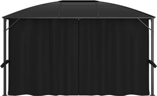 vidaXL Altana ogrodowa z zasłonami, 400x300x265 cm, antracytowa - Altany ogrodowe - miniaturka - grafika 3