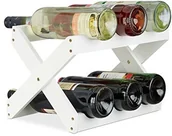 Pozostałe akcesoria barmańskie - Relaxdays Regał na wino z bambusa, X Shape, regał na 8 butelek, białe, mały, półka na butelki składana, 22 x 36 x 20 cm, White HBT  10022759 - miniaturka - grafika 1