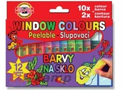 Farby i media malarskie - Koh-I-Nor Farby witrażowe KOH-I-NOOR 5kol.+2kontury 10, 5ml (9739) 01389KH - miniaturka - grafika 1