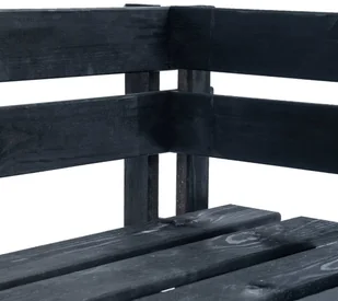 vidaXL Ogrodowa ławka narożna z palet, drewno FSC, czarna - Ławki ogrodowe - miniaturka - grafika 3