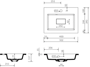 Marmorin Lira 50x39 PU054010502 - Umywalki - miniaturka - grafika 3