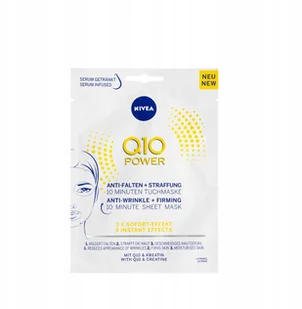 NIVEA Nivea Q10 Power maska przeciwzmarszczkowa + ujędrniająca, 10 minut, w zestawie 5 sztuk (5 x 1 sztuka), maska na twarz z z efektem przeciwzmarszczkowym, ujędrniająca pielęgnacja twarzy - Maseczki do twarzy - miniaturka - grafika 2