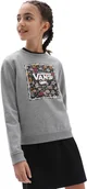 Bluzy dla dziewczynek - Vans bluza ęca GIRLS PRINT BOX CREW Grey Heather - miniaturka - grafika 1