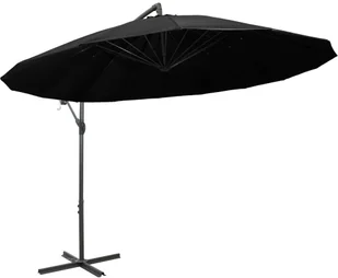vidaXL Parasol ogrodowy, wiszący, czarny, 3 m, słupek aluminiowy vidaXL - Parasole ogrodowe - miniaturka - grafika 3