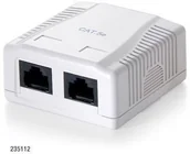 Złącza, przejściówki, adaptery - brak danych Gniazdko natynkowe 2x RJ-45 kat.5e ekranowan - miniaturka - grafika 1