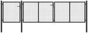 Ogrodzenia - vidaxl Brama ogrodzeniowa, stalowa, 400 x 100 cm, antracytowa - miniaturka - grafika 1
