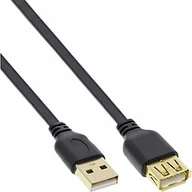 Kable USB - InLine Płaski przedłużacz USB 2.0, wtyczka/gniazdo A, czarny, styki złoty, 1,5 m Zwłaszcza wtedy, gdy chcesz być mobilny, płaski kabel jest najlepszym sposobem, aby zaoszczędzić miejsce 34615F - miniaturka - grafika 1