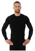 Bluzy narciarskie - Brubeck Bluza men thermo ls13040 czarny BLUZA MEN THERMO S CZARNE - miniaturka - grafika 1