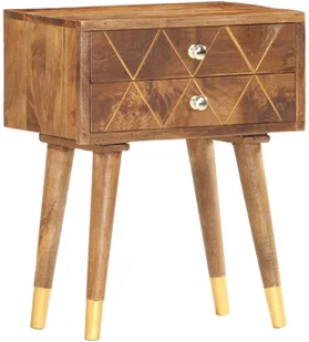 vidaXL Szafka nocna, 43x30x58 cm, lite drewno mango - Szafki nocne - miniaturka - grafika 9