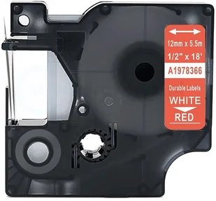 Dymo strefadrukarek.pl Taśma D1 Durable 1978366 12mm x 5.5m czerwona biały nadruk - zamiennik PROMOCJA! D1-D-1978366 - Etykiety do drukarek - miniaturka - grafika 4