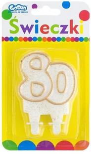 GoDan Świeczka na tort "80", złota z brokatem, 8 cm PF-SCZK80 - Urodziny dla dorosłych GoDan Świeczka na tort "80", złota z brokatem, 8 cm PF-SCZK80 - Urodziny dla dorosłych - miniaturka - grafika 2
