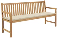 Ławki ogrodowe - vidaXL Ławka ogrodowa z kremową poduszką, 175 cm, lite drewno tekowe - miniaturka - grafika 1