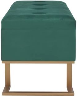 vidaXL Ławka ze schowkiem, 105 cm, zielona, aksamitna vidaXL - Ławki do przedpokoju - miniaturka - grafika 4