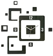 Zegary - Modern Clock Nowoczesna Clock Trio Black Zegar ścienny, akryl, czarna, 60 x 58 cm Trio Black - miniaturka - grafika 1