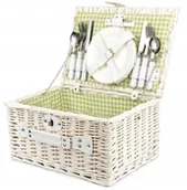 Akcesoria turystyczne - Gimex Piknikowy Wiklinowy Talerze Sztućce 4 Osoby - miniaturka - grafika 1