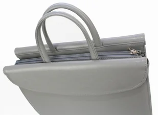 PolskaGalanteria.pl Aktówka Elegant Dla Kobiet Na Dokumenty Do Pracy PolskaGalanteria Skóra Ekologiczna Wzór 2 JASNY POPIELATY - Teczki i aktówki - miniaturka - grafika 8