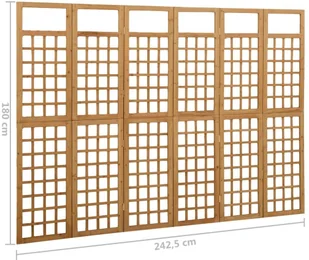 VidaXL Lumarko Parawan pokojowy 6-panelowy/trejaż, drewno jodłowe, 242,5x180cm 316481 VidaXL - Parawany - miniaturka - grafika 6