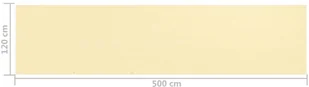 vidaXL Lumarko Parawan balkonowy, beżowy, 120x500 cm, HDPE! 310918 - Markizy - miniaturka - grafika 5