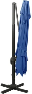 vidaXL Parasol wiszący z podwójną czaszą, 300x300 cm, lazurowy 312378 - Parasole ogrodowe - miniaturka - grafika 6