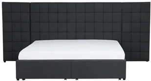 Beliani Łóżko szare tapicerowane ze stelażem 160 x 200 cm MILLAU - Łóżka - miniaturka - grafika 5