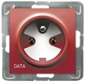 Gniazdka elektryczne - Ospel Gniazdo pojedyncze DATA z kluczem uprawniającym Impresja BIAŁY GP-1YZK/M/00 - miniaturka - grafika 1