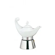 Zaparzacze i kawiarki - Cilio STALOWA KAWIARKA NA 4 ESPRESSO Z PORCELANOWYM DZBANKIEM ALADINO INDUKCJA FREEFORM CI-232646 - miniaturka - grafika 1