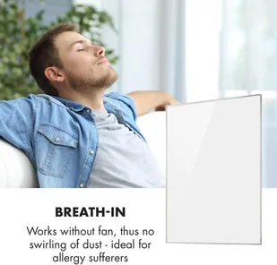 Klarstein Klarstein Wonderwall Air 96, infraczerwony grzejnik, 120 x 81 cm, 960 W, naścienny montaż, pilot sterowania, biały ACO10-WonderW.96 - Ogrzewanie przenośne - miniaturka - grafika 5