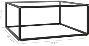 VidaXL Lumarko Stolik herbaciany, czarny, hartowane szkło, 80x80x35 cm 322875 VidaXL - Ławy i stoliki kawowe - miniaturka - grafika 5