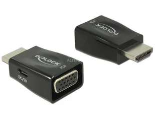 Delock 65902 adapter HDMI-A Male > VGA female screwless adapter Digital/ekran/video,,,,, 65902 65902 - Adaptery i przejściówki - miniaturka - grafika 2