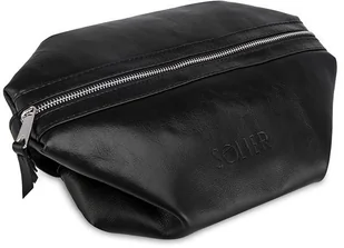 Solier Męska skórzana kosmetyczka Perth SK01 czarny 16438 - Kosmetyczki, organizery i kuferki - miniaturka - grafika 6