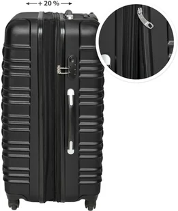 tectake Zestaw walizek ABS 4 częściowy - czarny 402024 - Walizki - miniaturka - grafika 6